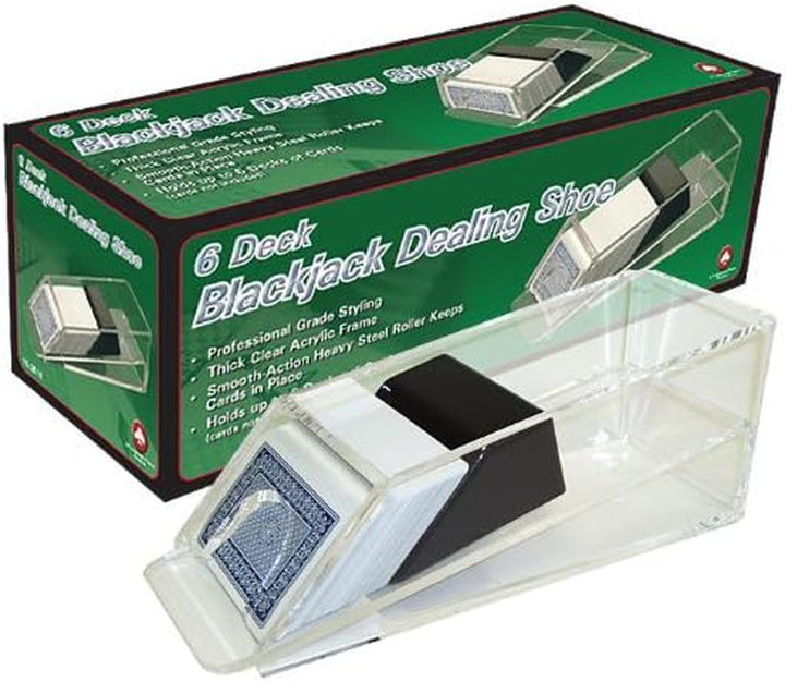 6-Deck Blackjack Dealer Shoe and Discard Tray Combo Set - Includes Bonus Cut Card!