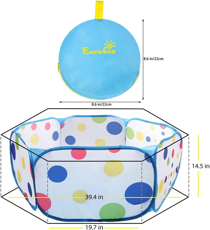 Kids Ball Pit Large Pop up Toddler Ball Pits Tent for Toddlers Girls Boys for Indoor Outdoor Baby Playpen W/Zipper Storage Bag, Balls Not Included (Blue)