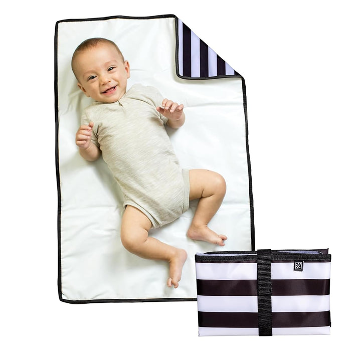 Full Body Portable Changing Pad for Babies - Diaper Changing Mat for Travel, Baby Accessory Essentials, Wipeable & Water-Resistant, Foldable & Compact, Fully Padded, Extra Large - Black