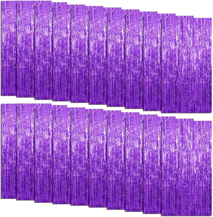2 Pack Blue Streamers Party Decorations Fringe Backdrop Ocean Themed Decorations Foil Curtain Backdrop Blue Birthday Ocean Party Decor Supplies