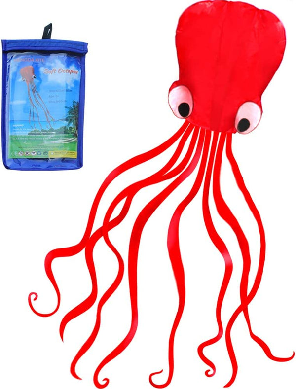 Software Octopus Flyer Kite with Long Colorful Tail for Kids,Long,Large,For Kids and Adults,Easy to Fly