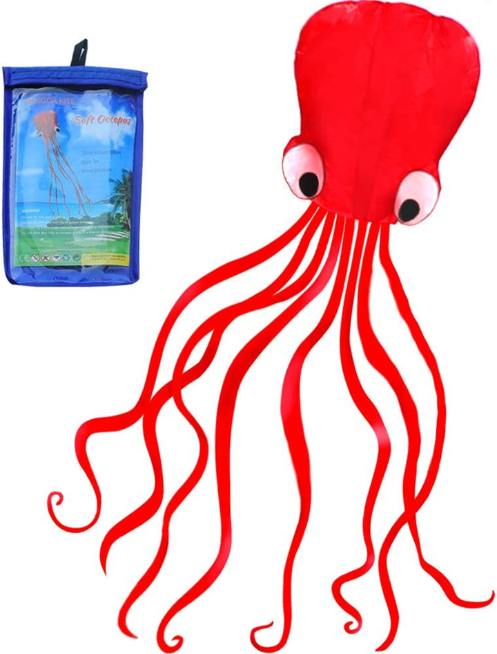 Software Octopus Flyer Kite with Long Colorful Tail for Kids,Long,Large,For Kids and Adults,Easy to Fly