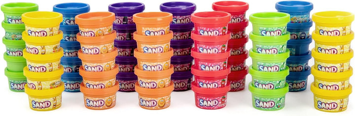 Play Sand, Silly Scents | 60 X 1Oz Tubs of Moldable Play Sand in 6 Bright Colors | Christmas Party Favors for Kids Goodie Bags, Classroom Prizes, Sensory Bin Toys, Bags