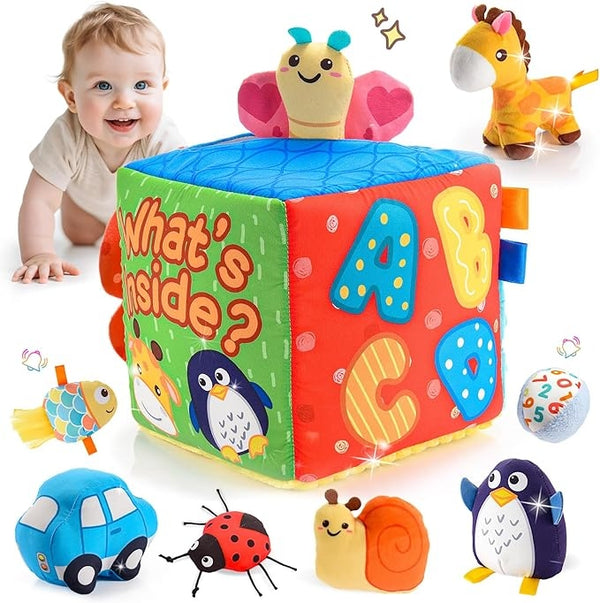 Official Surprise Learning Box, Educational Toys with Stuffed Animals, Sensory Toys & Activities for Babies, Toddler Toys for Girls & Boys Ages 0-2+