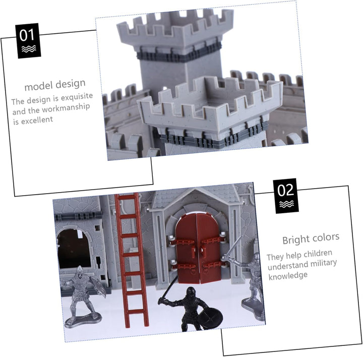 Assembled Castle Model Set Toy Soldiers Educational DIY Scene for Boys and Girls Medieval Castle Building Toy for Creative Play