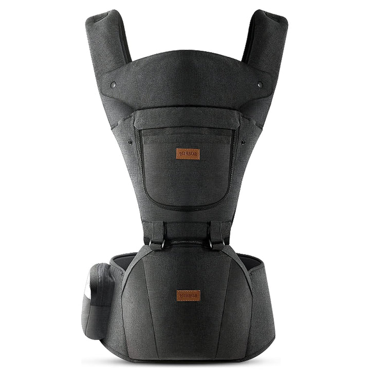 Baby Carrier with Hip Seat, Baby Carrier Newborn to Toddler, 6-In-1 Ways to Carry, All Seasons, Adjustable Baby Holder Carrier for Breastfeeding(Black)
