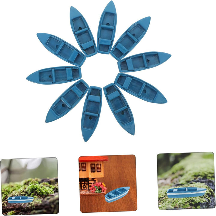 10Pcs Collectible Scale Mini Yacht Resin Model Boat for Decor Playset and Nautical Model for Home and Bath Display