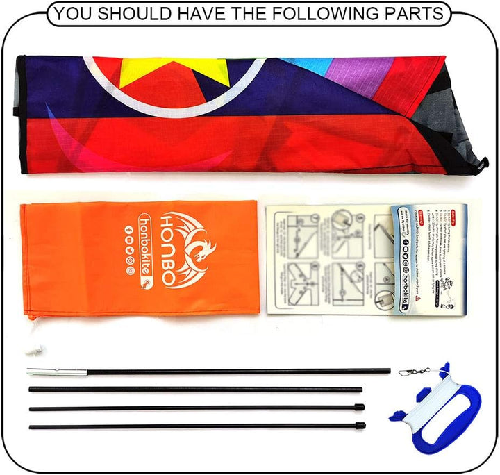 58" Fighter Plane - Kite for Kids & Adults, Easy to Fly, Beach Trip Beginner Kite with Reel and 200Ft String
