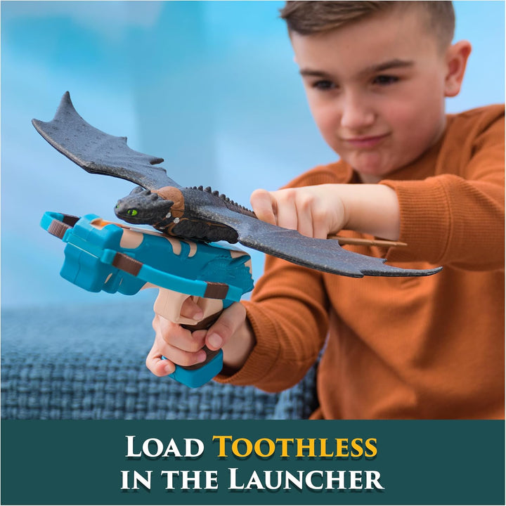 . How to Train Your Dragon, Crossbow Launch Toothless, Flying Stunt Glider, Kids Toys for Boys & Girls Ages 4 and up (Amazon Exclusive)
