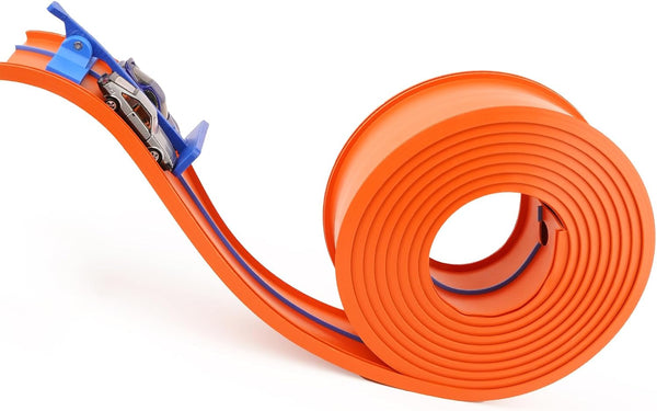 15 Ft Flexible Race Car Track Compatible with Hot Wheels and Diecast 1/64Th Cars,Classic Long Rolls up Portable Racetrack Roll up Race Track