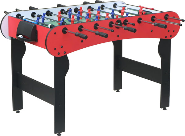 Enhance Family Fun with Indoor Foosball Table, Durable MDF & Steel Construction, for Kids and Adults, White and Red