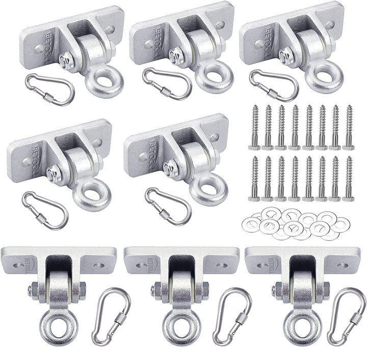 2400 Lb Capacity Heavy Duty Swing Hangers for Wooden Sets Playground Porch Indoor Outdoor & Hanging Snap Hooks Black of 2