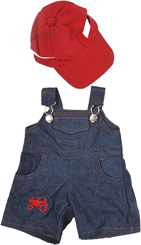 Farmer Outfit with Cap Teddy Bear Clothes Fits Most 14"-18" Build-A-Bear and Make Your Own Stuffed Animals