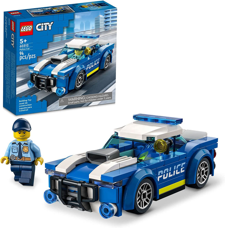 City Police Car Toy 60312 for Kids 5 plus Years Old with Officer Minifigure, Small Gift Idea, Adventures Series, Car Chase Building Set