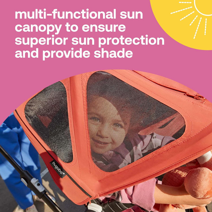Breezy Sun Canopy, Extendable for Extra Coverage and Optimal Sun Protection, Water Repellent, Compatible with Fox/Cameleon 3/Lynx Strollers (Midnight Black)