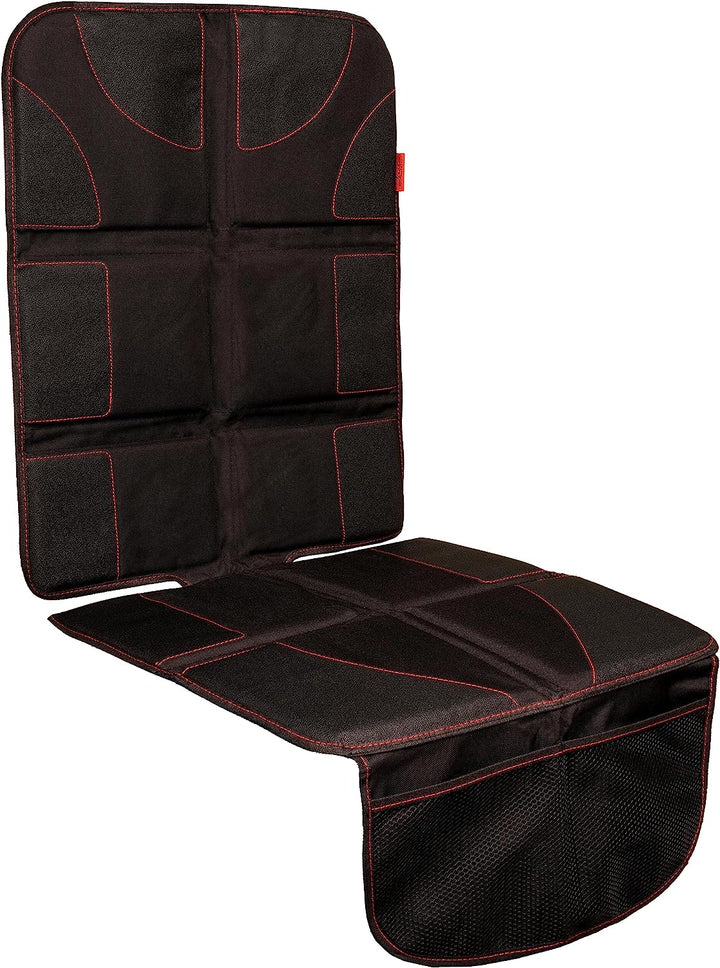 Car Seat Protector for Baby Car Seat - Thick Padding - Seat Protector under Baby Car Seat with 2 Mesh Storage Pockets - Black Waterproof Baby Car Seat Protector - Non-Slip Padded Backing