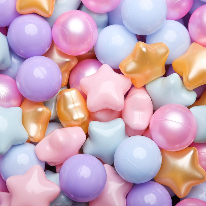 Star Ball Pit Balls 50 100 200 500 for Toddlers - Ball Pit Ball Shapes for Boys Girls Fun, Birthday Party, Christmas Decoration