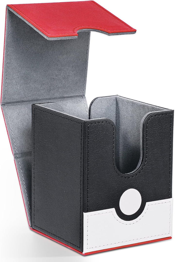 Card Deck Box for Trading Cards, MTG Commander Deck Box Holds 120+ Single Sleeved Cards, Leather Magnetic Card Storage Box Fits for TCG CCG Magic Cards (Black)