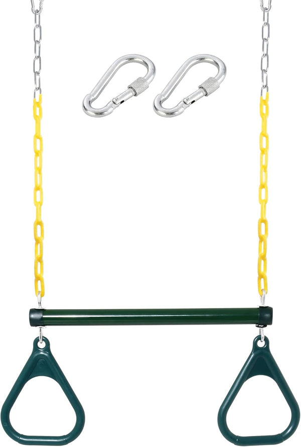 18'' Trapeze Swing Bar Rings 48'' Heavy Duty Plastic Coated Chains Swing Set Accessories