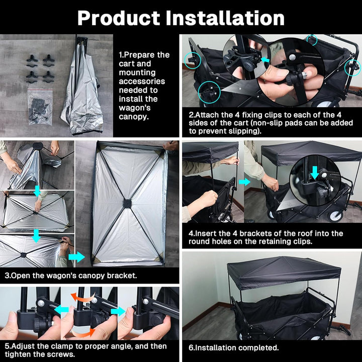 Universal Model Wagon Canopy Cover Garden Push Awning Portable Outdoor Stroller Accessories Awning for Garden Wagon, Shopping, Camping (Suitable for Folded,Gathering Folded Stroller) -44*69Cm