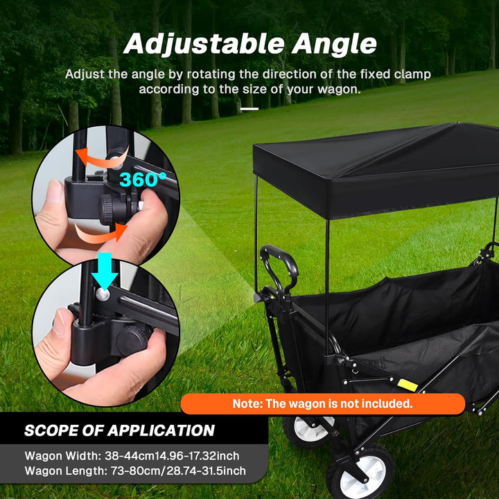 Universal Model Wagon Canopy Cover Garden Push Awning Portable Outdoor Stroller Accessories Awning for Garden Wagon, Shopping, Camping (Suitable for Folded,Gathering Folded Stroller) -44*76Cm