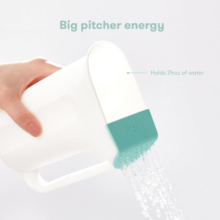 Control the Flow Bath Rinse Cup, Tear Free Rinser to Wash Hair and Body with Easy Grip Handle and Removable Rain Shower, Made in USA