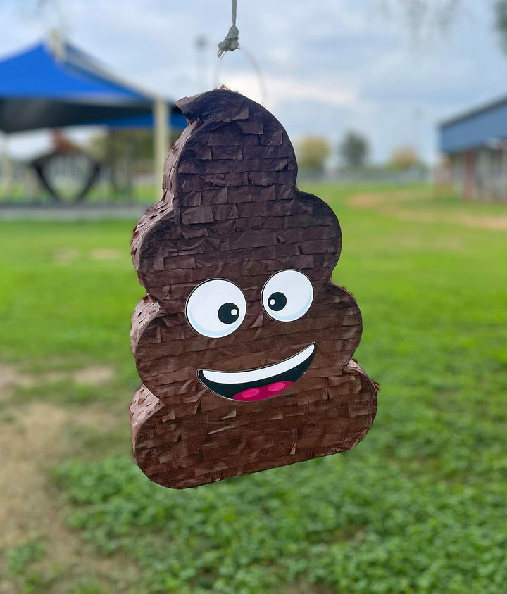 Funny Poop Piñata 4-Piece Set Perfect for Birthday Parties, Decorations, Emoticon Parties, Fun Shape, Great Party Addition for Kids, Teens, and Adults (17”X10”) Durable!