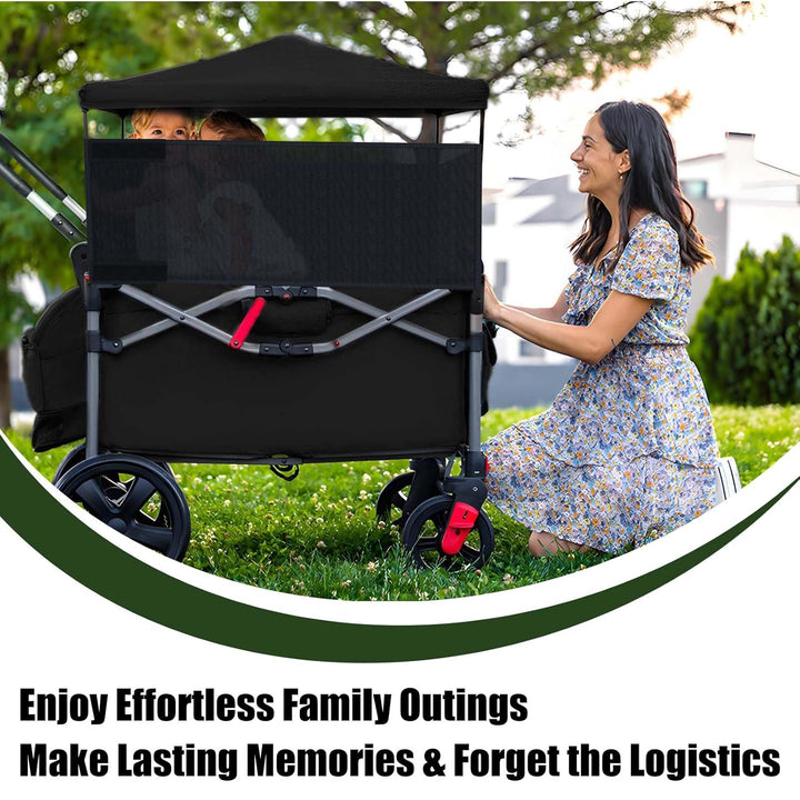 4 Side Breathable Wagon Stroller Sunshade Net Canopy, Adjustable Wagon Attachment Cover Canopy Universal Wagon Accessories for W2 W4 Wagon Stroller Camping Picnic Prevent UV Dust Mosquito, 102″ × 13″