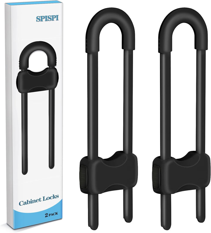 Baby Proofing Cabinets,Cabinet Locks for Babies,U-Shaped Child Locks for Cabinets, Child Proof Cabinet Latches,Child Safety Cabinet Locks with Adjustable by  (Pack of 2)