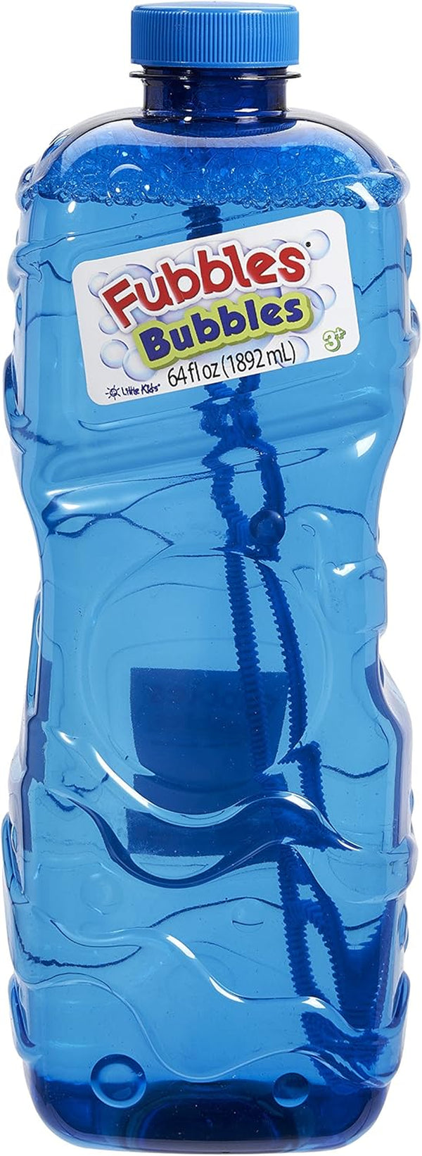 BUBBLES by  Fubbles | 64Oz Non Toxic Bubble Solution Refill for Kids | Bubble Wand Included, Colors May Vary, (12301E)
