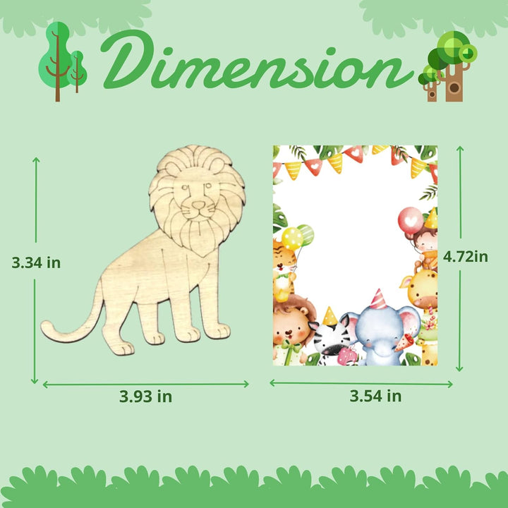Safari Party Favors - 12 PCS Jungle Craft Kits Party Supplies - Safari Jungle Wooden Painting Kit for Kids with Bubble Wand - Wild Animals Christmas Birthday Goodie Bags Gifts Prizes Girls Boys