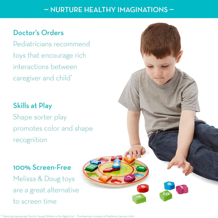 Shape Sorting Clock - Wooden Educational Toy