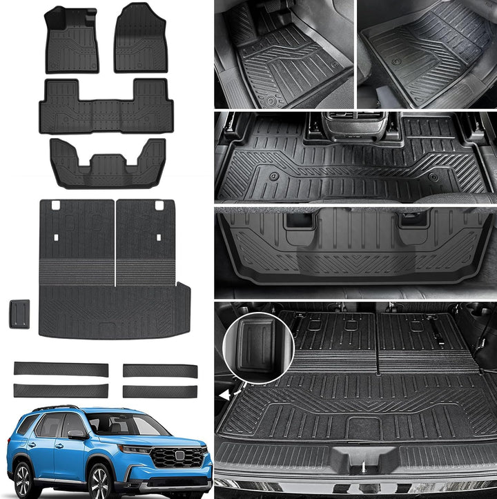 Backrest Mats for Honda Pilot 2025 2024 2023, All Weather TPE 2Nd Row Seat Back Protector Kick Mat for Honda Pilot Accessories