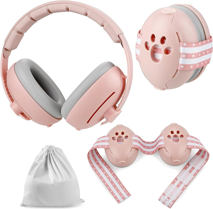 Baby Ear Muffs, 2-In-1 Baby Ear Protection Noise Cancelling Headphones Ages 0-3 Years, Infant Hearing Protection