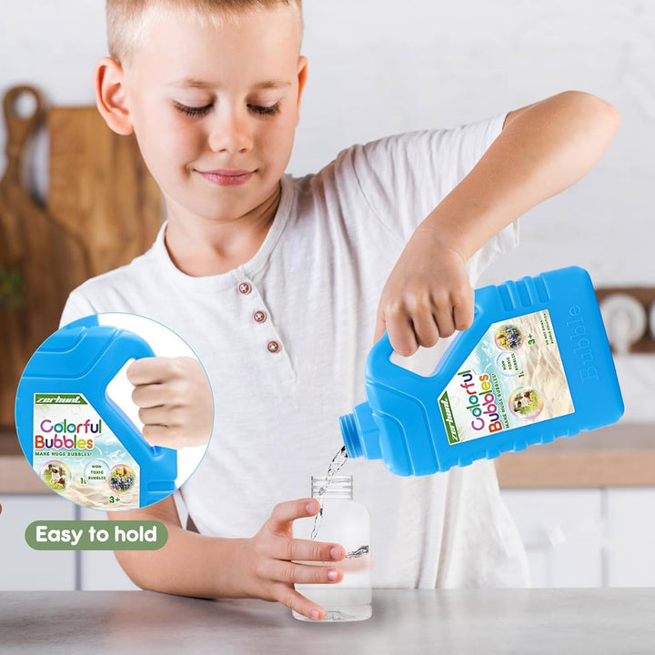 Bubble Solution Refill 33.8 OZ: Bubble Concentrate Solution for Bubble Machine| Bubble Solution Refill for Giant Bubble Wand, Bubble Gun Blower, Birthday Party Favors Wedding (Sky Blue)