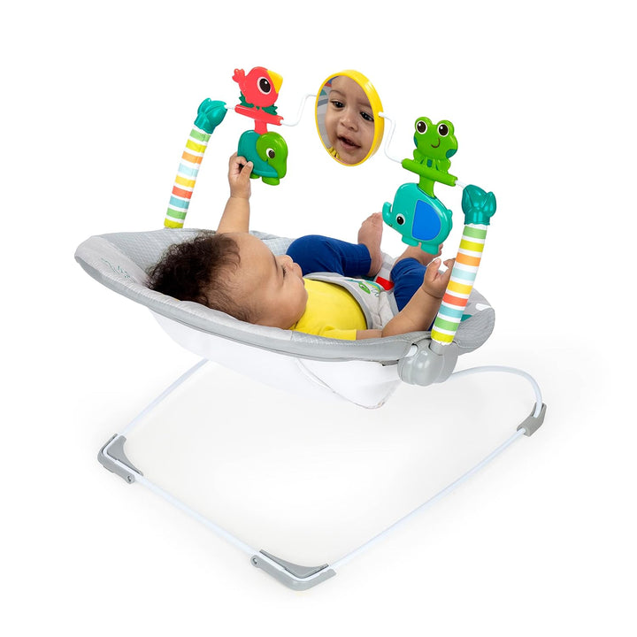 Playful Paradise Comfy Baby Bouncer Seat with Soothing Vibration and Toys, Unisex, 0-6 Months