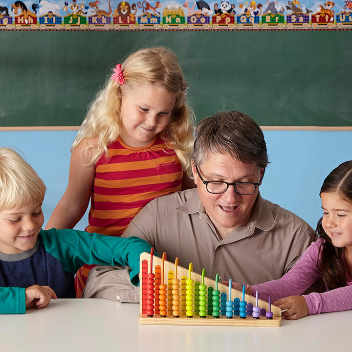 Add & Subtract Abacus - Educational Toy with 55 Colorful Beads and Sturdy Wooden Construction