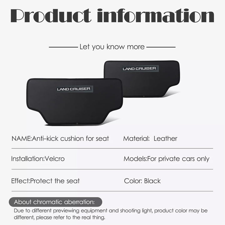 2Pcs Seat Back Kick Protector for Toyot-A 2024 2025 Land Cruiser 1958 250 Prado Lc250 Internal Anti-Kick Decorative Panel Velcro Fixed Accessories (Seat Guard)