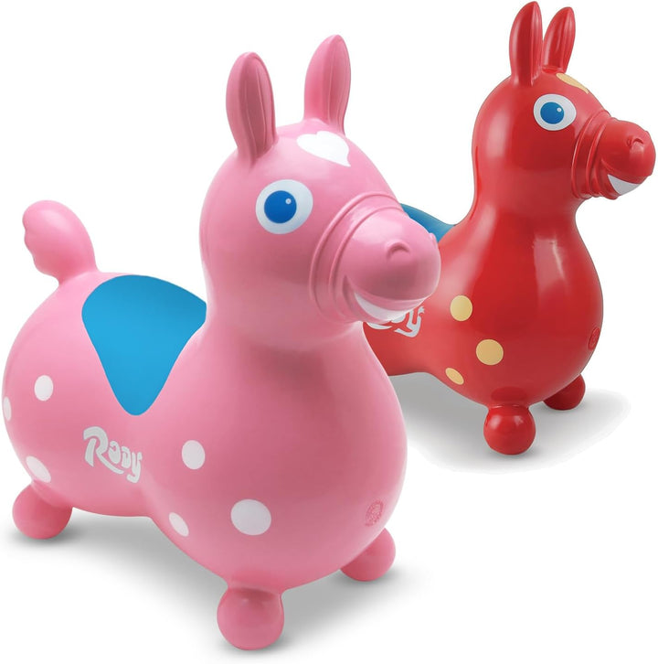 Red Rody Horse | Best Toddler Toy for 1-3 Years Old | Made in Italy | Safe, Inflatable Bouncy Horse for Kids