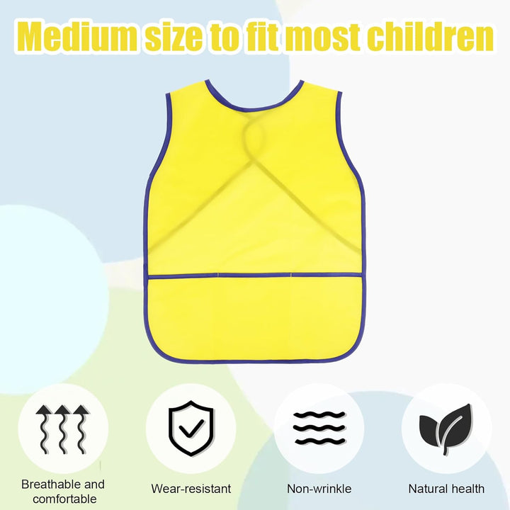 4/12/16 Art Smock for Kids Painting Aprons Sleeveless Painting Smock Kids Art Aprons with 3 Pocket for Age 3-8 Years