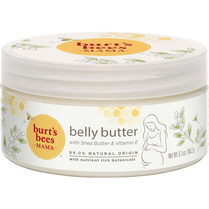 Mama Belly Butter Stretch Mark Cream for Pregnancy Massages Body & Reduces Scar Appearance, Prenatal & Postnatal Tummy Skin Care, Shea Butter & Vitamin E Rich Formula, 6.5 Oz Tub
