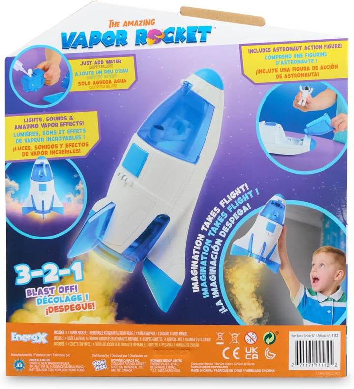 Energx Amazing Vapor Rocket with Astronaut Action Figure, Blasts off with Vapor Effects, Lights & Sounds (Ages 3+)