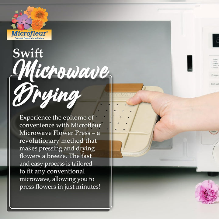 Microwave Flower Art Press Kit for Kids and Adults - DIY with Washable Absorbent Cloth, Ideal for Plant Lovers 5" (13 Cm)