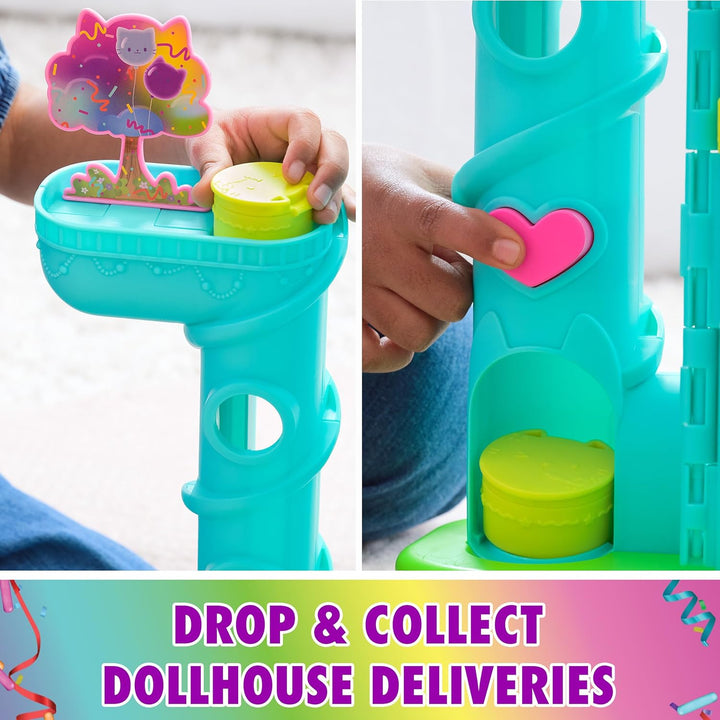 , 14 Pc Celebration Dollhouse, 25-Inches Tall, with Toy Figures, Doll House Furniture & 10 Sounds, Kids Toys for Girls & Boys Ages 3+
