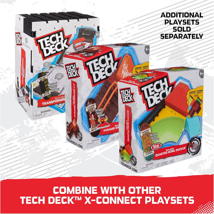 , Quarter Bowl Ruckus X-Connect Park Creator, Customizable and Buildable Ramp Set with Exclusive Fingerboard, Kids Toy for Ages 6 and Up