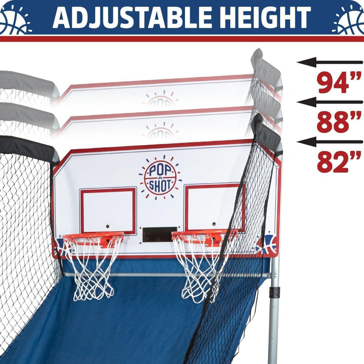 - Home Dual Shot with Chicago Bulls NBA Graphics L Sensor Scoring L 16 Game Modes L 7 Balls L Foldable Storage L for All NBA Fans