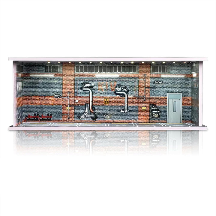 Display Case for Hot Wheels: Stackable Parking Garage for 1/64 Scale Matchbox Toy Car, Foamboard Storage for Monster Trucks with LED Light and Acrylic Cover, Depot