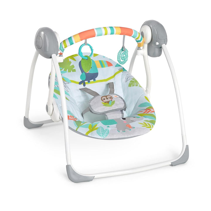 Playful Paradise Portable Compact Automatic Baby Swing with Music, Unisex, Newborn +