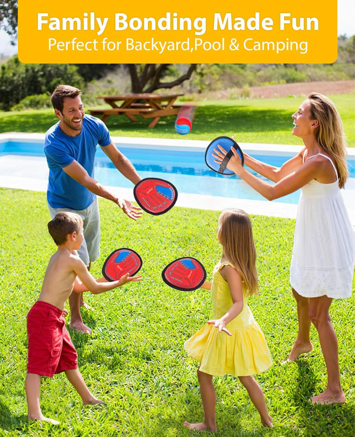 Toss and Catch Ball Game Set,Toddler Baseball Glove,Beach Pool Yard Camping Games,Kids Sports & Outdoor Play Toys for Family,Outside Toys for 3 4 5 6 7 8 9 10+Year Old Boys Girls Birthday Gifts