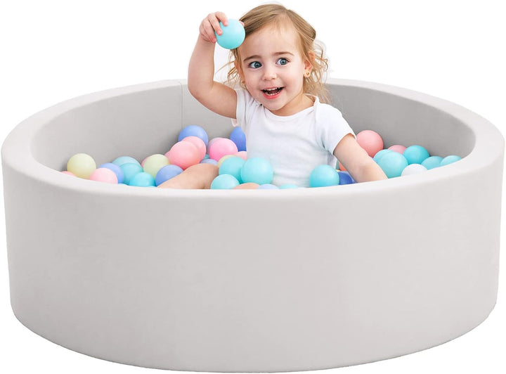 Foam Ball Pit for Toddlers, 35 Inch Baby Ball Pit Soft round and Easy to Set or Clean, Baby Playpen Ball Pool Is Ideal Gift for Kids-Balls NOT Included
